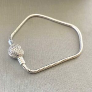 Pulseira Para Berloques Coração Cravejado